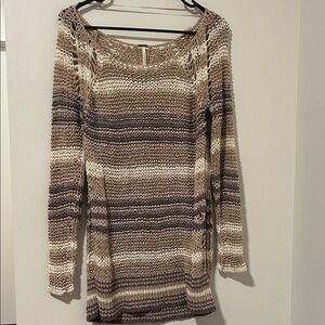Free People Crochet Sweater Boho Beachy Size Small